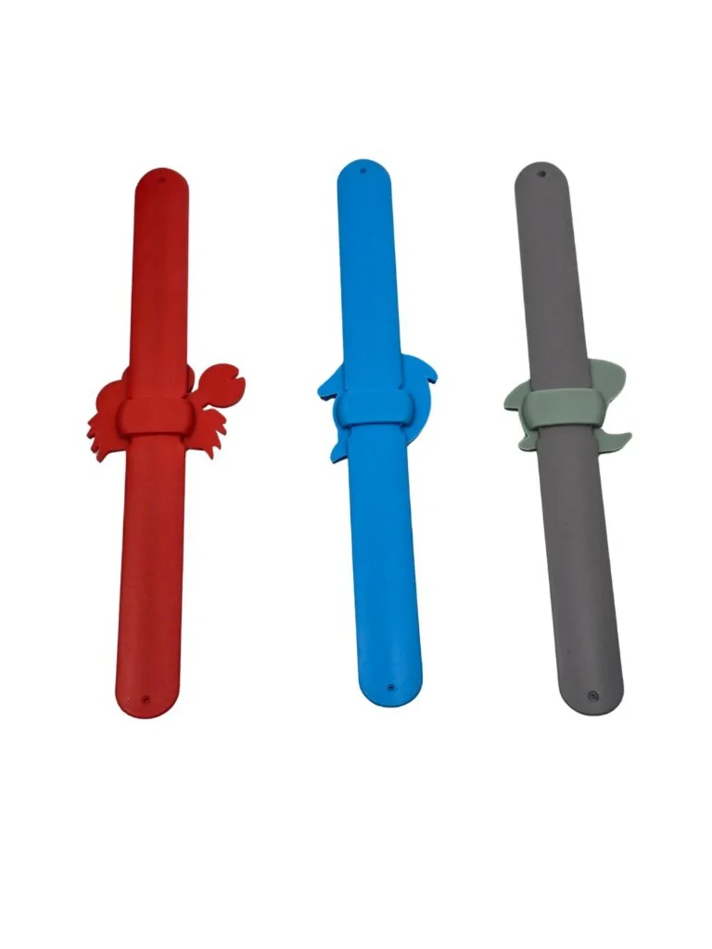 Essential Oil Silicone Slap Bracelets Red Crab, Blue Dolphin, or Grey Shark NEW